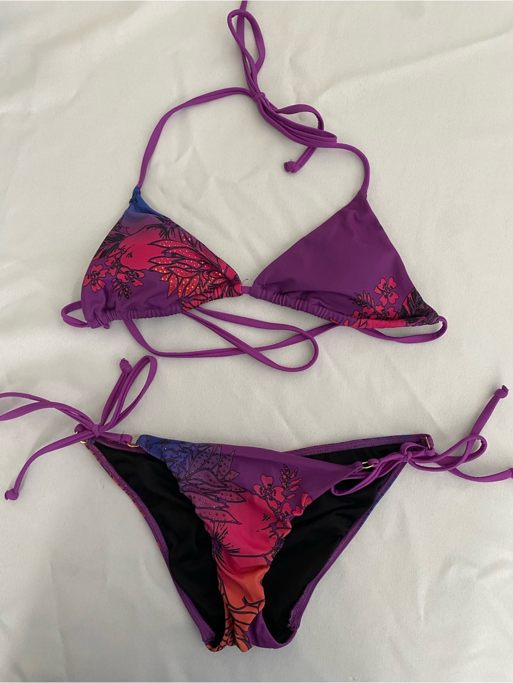 Women’s Bikini Set XS Swimsuit Swimwear Pool Party Summer Rhinestone Embellished
